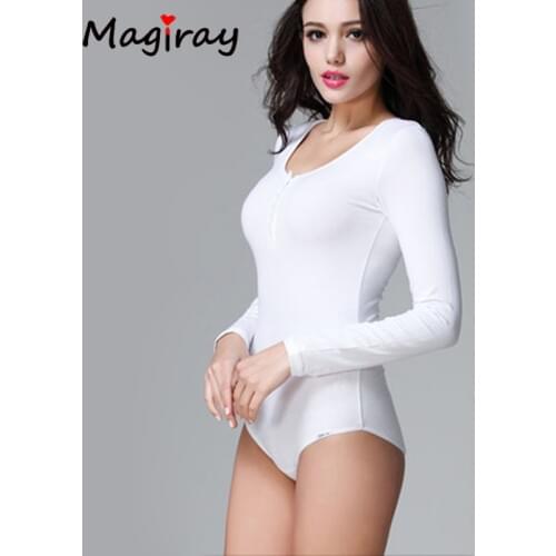 2020 women shirt bodycon Crew Neck Long Sleeve Tops Crotch Bodysuit Basic Solid Color Body Shirt Women Clothes leotard C218