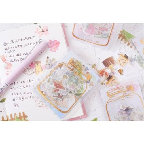 40pcs/lot Cute Japanese girl heart paper sticker decoration DIY Diary Stickers Scrapbooking Paper Craft Flakes Office Supplies