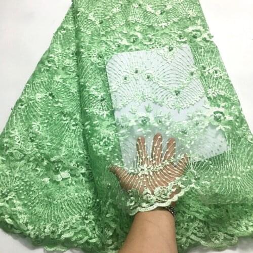 African Lace Fabric 2021 High Quality Lace with Bead Lace Fabric 5 Yards, Nigerian Lace Fabric for Sewing Clothes AM44281 Wide