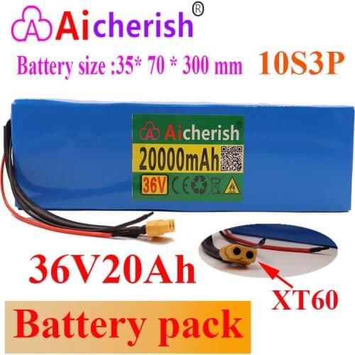 18650 Battery for Ebike Electric Car Bicycle Motor Scooter with 42V 18650 Lithium Ion Battery Pack 36V 20ah 10S3P 20A BMS 500W