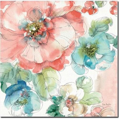 Watercolor Minimalist Poppy Artist Orchid Abstract Oil Painting Poster Print Canvas Wall Picture for Living Room Cuadros Decor