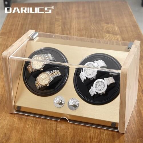 Automatic Luxury Watch Winder Box Display Accessories Mechnical Wooden for Male Wood Storage Metal Knob Switch Rectangle