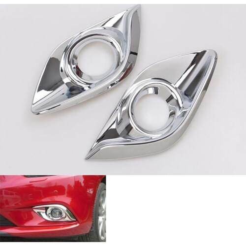 YAQUICKA Car Front Fog Light Lamp Eyebrow Eyelid Cover Trim Sticker Styling For Mazda 6 Atenza 2014 2015 Car-covers Chrome ABS