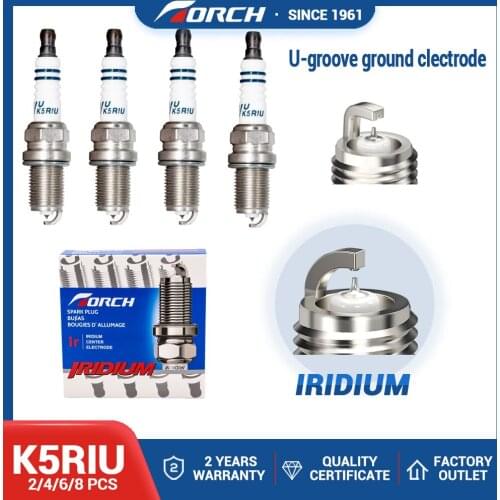 Auto Resistor Bujia Spark Plug IRIDIUM TORCH K5RIU Replace for K5RTCU Fit for TOYOTAfor OPEL for MAZDA Powerful Energy