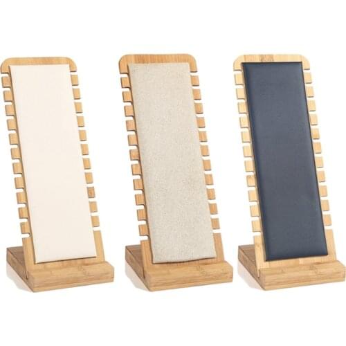 Bamboo Jewelry Display Stand Necklace Wooden Multiple Easel Showcase Holder for Necklaces