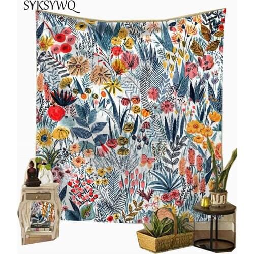 Flower colorful tapestry bohemian wall hanging carpet goth home decor trippy tapestry wanddoek