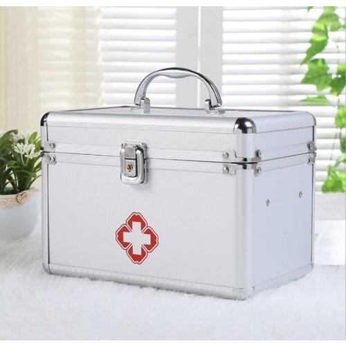 Home portable aluminum medicine box medicine storage box outdoor first aid box Aluminum Storage Box