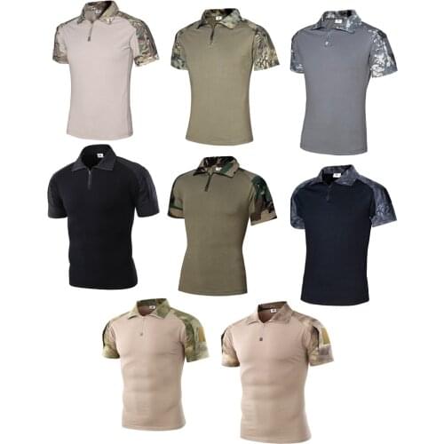 Tactical Military Short T-Shirt Assault Camouflage Short Sleeve Shirts Summer US Army Frog Combat Tees Shirt Unisex