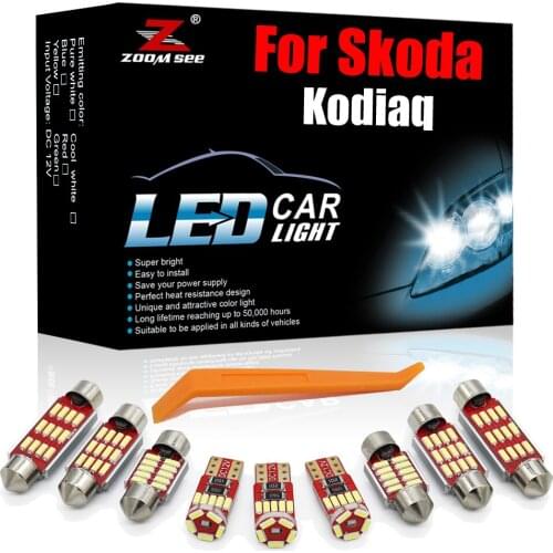 Performance White Canbus LED Interior Kit 10PCS For Skoda Kodiaq 2016+ Error Free Vehicle Car Glove Box Lamp Light Accesories