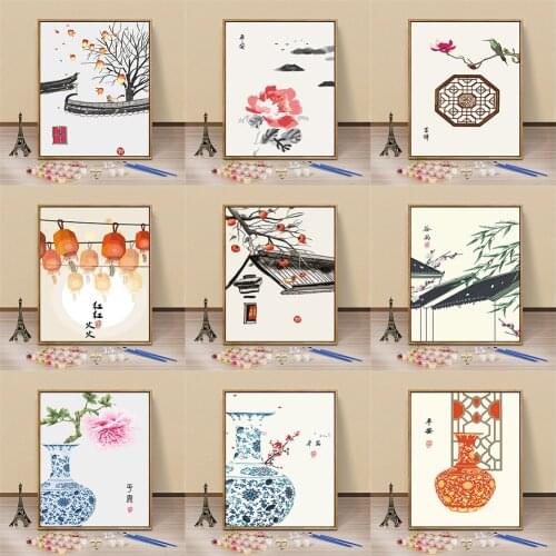 Chinese Allegory Painting By Numbers For Kids Kits Hand Painted Decor Drawing Canvas DIY Oil Coloring Paint Picture By Numbers