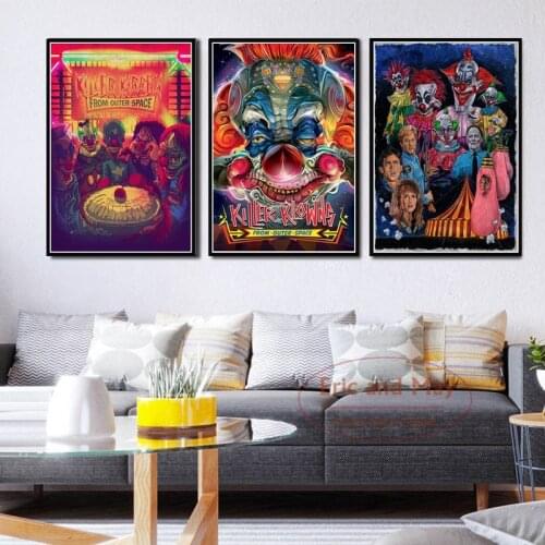 Comic Killer Klowns From Outer Space Horror Movie Canvas Painting Vintage Poster Decorative Home Decor Quadro