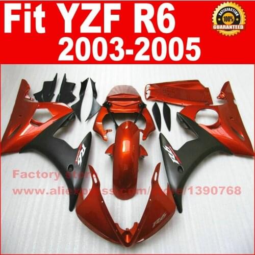 Road/racing motorcycle fairings set for YAMAHA 2003 YZF R6 2004 2005 R6 03 04 05 red golden black fairing kits