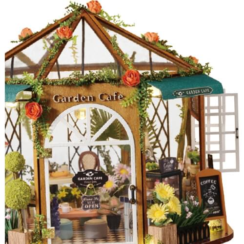 1:24 Scale DIY Miniature Dollhouse Coffee Shop with Furniture and Accessories
