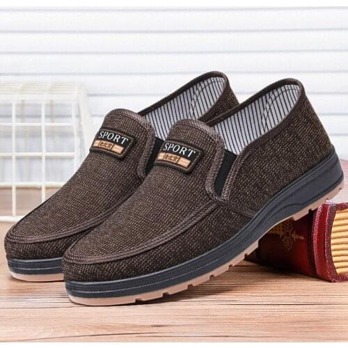 Mazefeng Brand 2021 Spring Men Canvas Shoes Flat Casual Shoes Slip-on Comfortable Breathable Shoes Man Flats Plus Size 39-44
