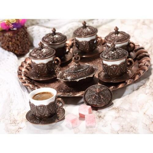 Arsal Six Person Gullu Pleasure Coffee Set 3 Different Color Option 218