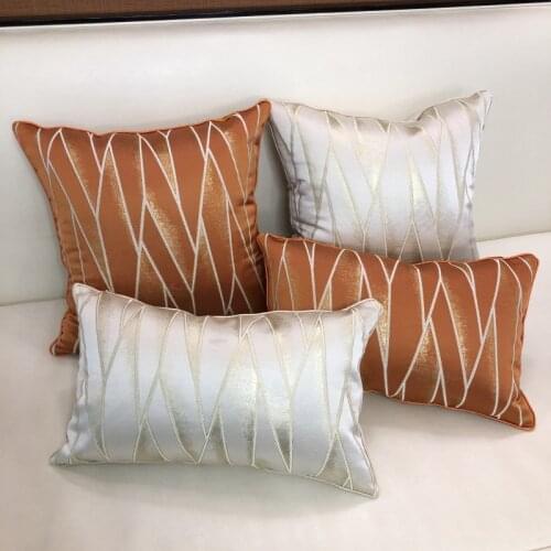 Velvet Geometric line Waist Cushion Cover Home Sofa Decorative 45*45//30*48cm Feather Jacquard Throw Pillowcase funda cojin