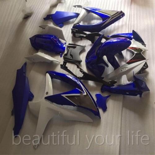 Fairings 2008 2009 2010 for SUZUKI GSXR 600 750 K8 white blue flames GSXR600 GSXR750 08 09 10