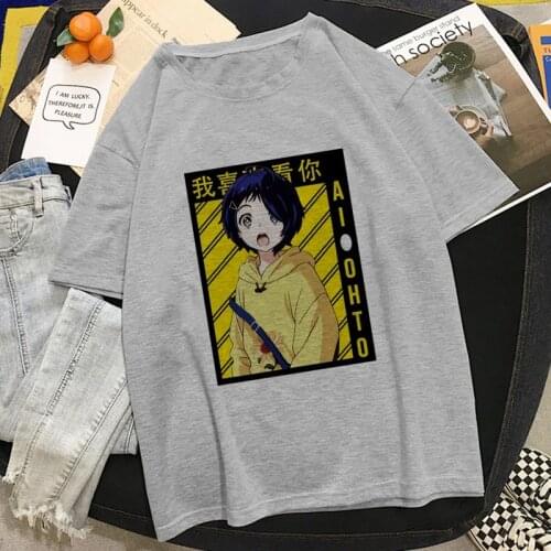 Ohto Ai Kawaii Wonder Egg Priority Woman Tshirs Sun Flower Casual Anime Cute Graphic Tee Plus Size T Shirt Loose Sweatshirts