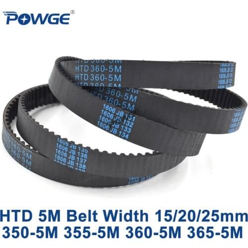 POWGE HTD 5M Timing belt C=350/355/360/365 width 15/20/25mm Teeth 70 71 72 73 HTD5M synchronous Belt 350-5M 355-5M 360-5M 365-5M