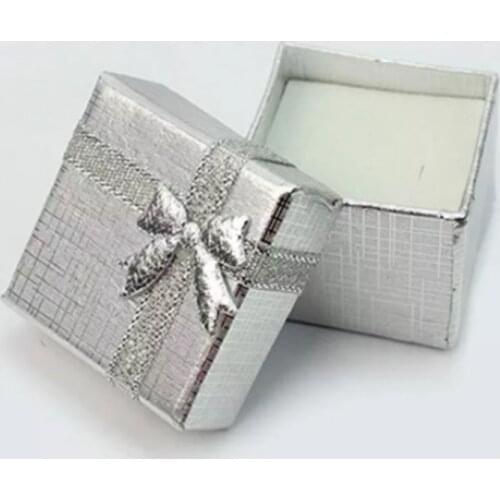 1Pc Fashion Jewelry Bowknot Gift Boxes Jewelry Organizer Box Rings Earrings Square Storage Box Present Case Holder