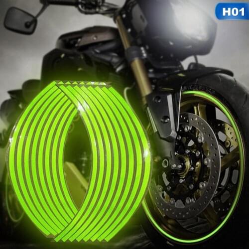 10''/12''/14''18'' Motorcycle Reflective Sticker Universal Wheel Rim Strips Decor Stripe Bike Scooter Trim for Universal Motor