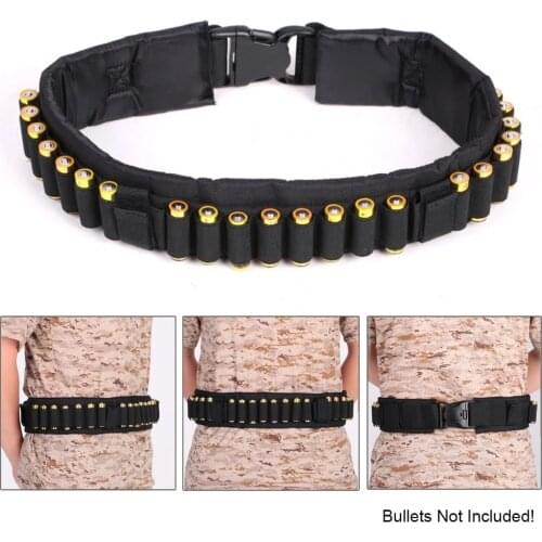 Outdoor Airsoft Hunting Tactical 28 Shotgun Shell Bandolier Belt 12 GA Gauge Ammo Holder Military Shotgun Cartridge Belt CS Gear