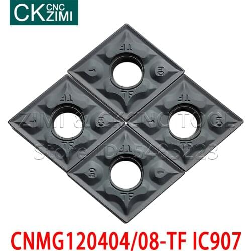 10PCS CNMG120404 TF IC907 CNMG120408 TF IC907 Internal External Turning Tools Carbide insert Lathe cutter Tool CNMG 120404 IC907