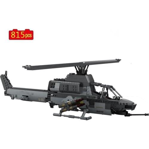 Military Series WW2 AH-1 Anti-Tank Aircraft Soldier Action Figures DIY Model Building Blocks Toys Gifts