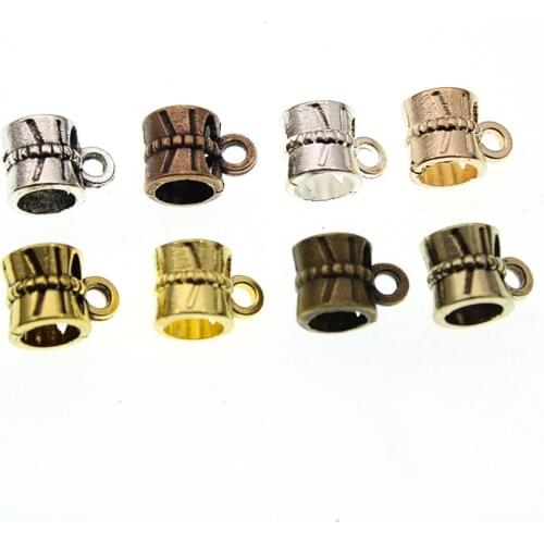 30pcs Hole 5mm Necklace Pendant Pinch Clips Bails,Big Hole Spacer Beads for Jewelry Making Charm Bracelet Connector DIY Findings