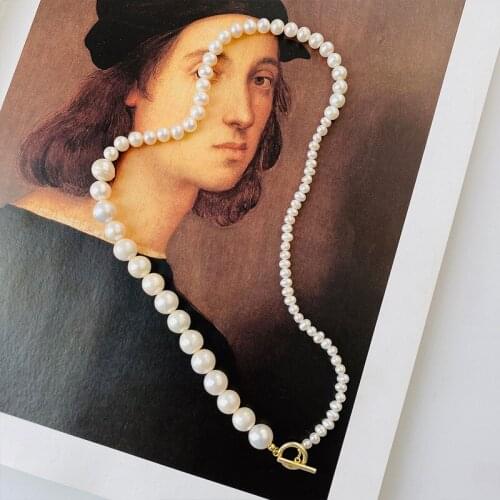 Silvology 925 Sterling Silver Asymmetry Natural Pearl Choker Necklace for Women Simple Luxury Necklace 2021 Aesthetics Jewelry