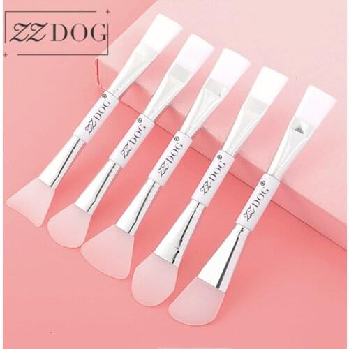 Zzdog 1 ferramenta de beleza cuidados com a pele corretivo maquiagem escovas gel fibra mistura dupla-ended facial escova