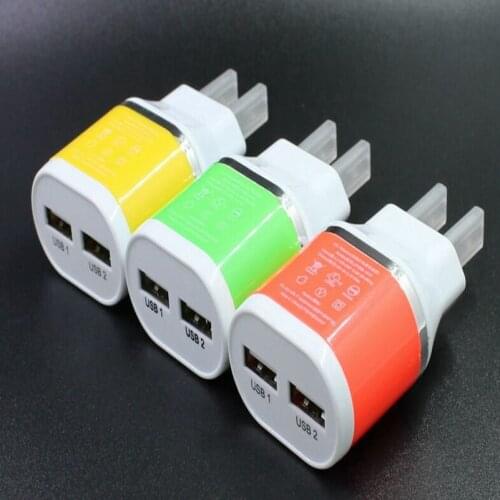 100pcs/lot 5V 2.1A us plug dual usb home travel wall charger adapter for iphone 6 6s 7 plus 4 5s se for samsung s3 s4 s7