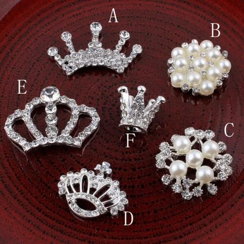 120pcs/lot Metal Rhinestone Button for Craft Flatback Crystal Buttons for Hair Accessories DIY Craft Flower Centers For Headband