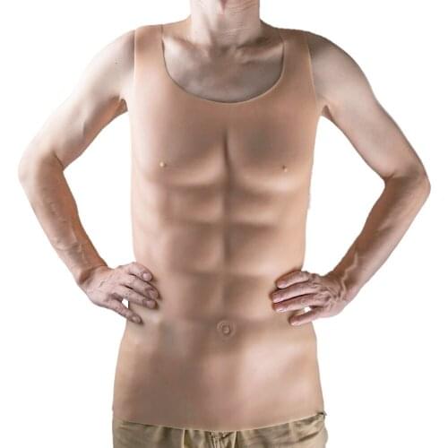 1750g Zipper easy to wear fake silicone fake chest Hunk Chest Muscle Man Silicone Fake Chest Muscle Pecloralis Muscle Cosplay