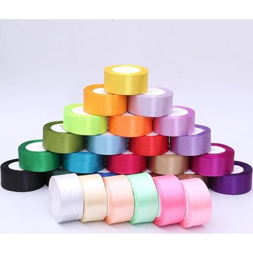 25Yards/Roll 6/10/15/20/25/40/50mm Polyester Satin Ribbons for Christmas Crafts Bow Handmade Gift Wrap Party Wedding Decorative