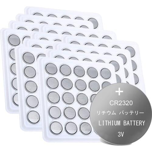 300PCS CR2320 DL2320 2320 DL2320 3V Lithium Batteries Button Coin Cell Battery 130mAh For Clocks Watches Calculators