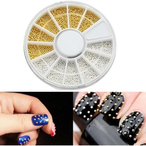 3D Metal Beads Nail Rhinestone Set Fashionable Nails Art Bead DIY Decoration Stickers Manicure Salone Tools
