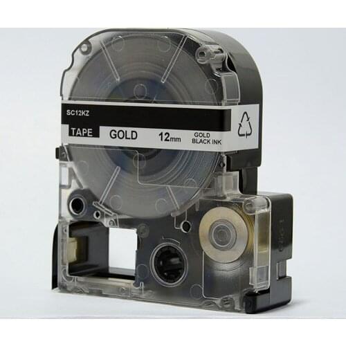 Free shipping 3 pcs/lot Kingjim 12mm SC12KZ gold on black tape for LW labeling printers