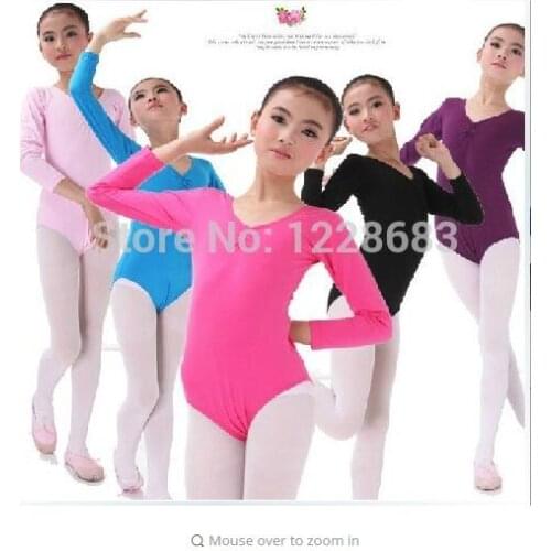 Free Shipping Discount 5 Colors Long Sleeve Gymnastics Leotards Dance Ballet Leotard For Women Adult