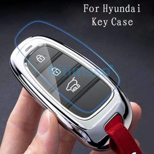 Zinc Alloy + Suede Leather Car Key Cases Cover for Hyundai Sonata Tuscon Nexo 2019 2020 2021