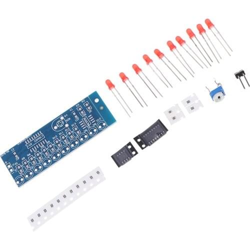 Electronic DIY Kit Red Blue Double Color Flashing Lights Strobe NE555 + CD4017 Electronic Practice Learning Kits