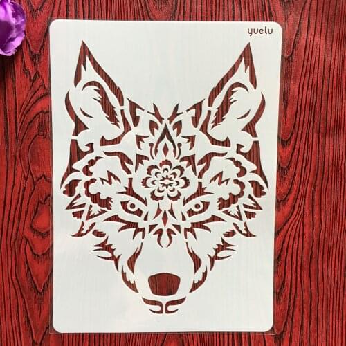 A4 29 * 21cm diy craft Wolf mold for painting stencils stamped photo album embossed paper card on wood, fabric,wall stencil