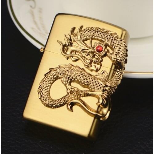 Gas Carving Dragon Creative Cool Lighter Plastic + Metal Windproof Straight Butane Lighter for Smoking Cigarette Candle Wormwood