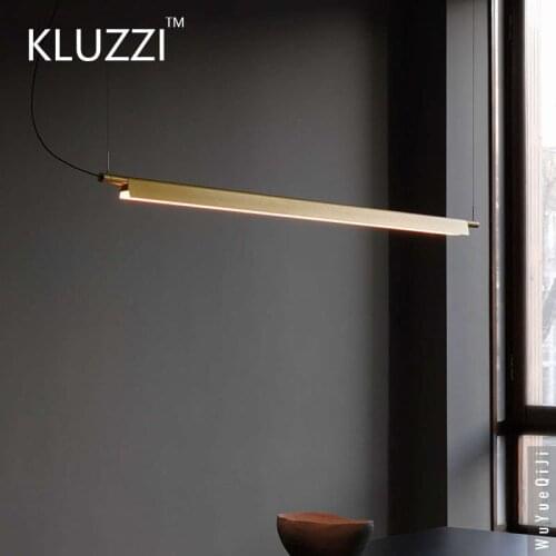 KLUZZI aluminum Pendant Lights Office Hanging Lights Long Meal Pendant Lamps Study Dining Room Led Studio Conference Room lamp