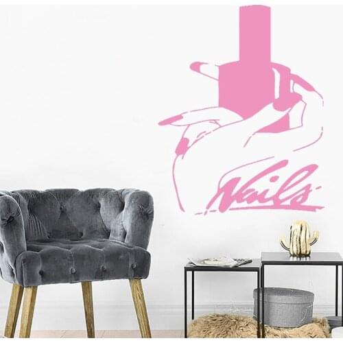 Nails Salon Wall Stickers Girls Polish Bar Art Design Inteiror Modern Mural Manicure Girls Bedroom C11-18