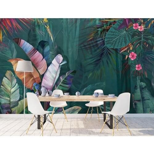 Bacal Custom Photo wall paper Tropical Rainforest Plant Forest Large 3d Mural Wallpaper For Living Room bedroom decoration huda