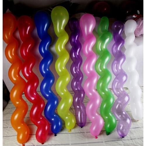 Cheap Inventory 100 PieceLoose Long Spiral Balloon Screw Balloons Inside Out Balloon Festival Activities Props