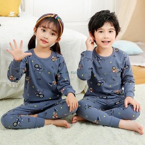 2021 New Kids Clothes Winter Autumn Sleepwear Childrens Pyjamas Sets For 4 6 8 10 12Years Girls Boys Night Wear Cotton Baby Pjs