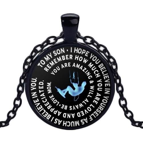 Caxybb New arrival necklace Gift Chain Necklace Silver Pendant To My Son Kitesurfing Mom Free delivery