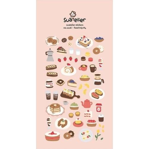 Origin Korea Sonia Scrapbooking High Quality Paper Sticker Yummy Food Trip DIY Diary Craft Decoration Suatelier Stickers